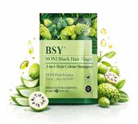 BSY Noni Black Hair Magic - Champú para el cabello (12 ml x 5 bolsitas), sin amoníaco, champú permanente para el cabello negro para mujeres y hombres, color de cabello en 5 minutos