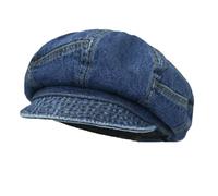 BSYLOO Gorro de boina para mujer, sombrero de panadero de mezclilla, gorra de taxista estilo newsboy, gorra Peaky Blinder para mujer y niñas, azul oscuro, S/L