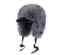 BSYLOO Sombrero de cazador de invierno acogedor de piel sintética Ushanka para una calidez y estilo incomparables para climas fríos, gris, S-L