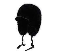 BSYLOO Sombrero de cazador de invierno acogedor de piel sintética Ushanka para una calidez y estilo incomparables para climas fríos, Negro , S-L