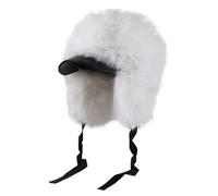 BSYLOO Sombrero de cazador de invierno acogedor de piel sintética Ushanka para una calidez y estilo incomparables para climas fríos, Blanco, S-L