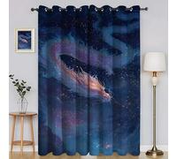 BSYYZQC Cortinas Salon Bestia MíTica Cortinas Dormitorio DragóN del Cielo Estrellado Cortinas Opacas 2 Piezas, Cortinas Termicas Aislantes Frio y Calor con Ojales 140x260cm