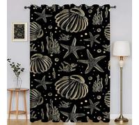 BSYYZQC Cortinas Salon DragóN Cortinas Dormitorio Estrella De Mar Cortinas Opacas 2 Piezas, Cortinas Termicas Aislantes Frio y Calor con Ojales 140x200cm