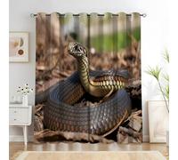 BSYYZQC Cortinas Salon Serpiente Tigre Cortinas Dormitorio Hojas Cortinas Opacas 2 Piezas, Cortinas Termicas Aislantes Frio y Calor con Ojales 117x160cm