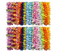 Bszatan 100 Piezas Collares Hawaianos, Collar de Flores Tropicales Lei, Hawaiano Guirnalda de Flores Artificiales Hawai, Decoración para Cumpleaños Luau en la Playa, Suministros para Fiestas