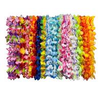 Bszatan 60 Piezas Collares Hawaianos, Collar de Flores Tropicales Lei, Hawaiano Guirnalda de Flores Artificiales Hawai, Decoración para Cumpleaños Luau en la Playa, Suministros para Fiestas