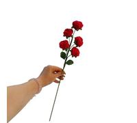 BSZCXBVMP Flores Artificiales de Tallo Largo, Ramo de Rosas Artificiales Varias Cabezas Ganchillo, Varios tamaños, 40 cm(A)