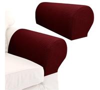 BSZCXBVMP Fundas para reposabrazos de sillas, Fundas for reposabrazos for sofá, extraíbles, 2 Piezas. Licra Multicolor 21,7x9,7x5,7 Pulgadas(Dark Red)