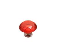BSZCXBVMP Pomos de cristal para cajones, Tiradores de cristal for cajones, 6 unidades, 40 mm, orificio único, diamante, multicolor(Rosso)