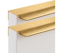 BSZCXBVMP Tiradores ocultos para armarios con borde para el Tiradores de puerta ocultos aleación aluminio, oro cepillado, paquete 2, 500 mm-1200 mm(Overall length 500mm)