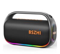 BSZHI Altavoces Bluetooth portátiles con Doble subwoofer 80 W Altavoz Grande estéreo bajo Sonido portátil, IPX6, inalámbrico, TWS, para Exteriores, Fiestas, (Marrón)