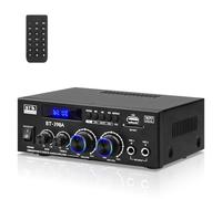 BT-398A Amplificadore Audio, Amplificadore Bluetooth 5.0 2.0 Canal 60W+60W Potencia Nominal Mini Altavoces Amplificadores de Sonido Digital FM Radio USB SD Card para Home Theater Sistema de Audio