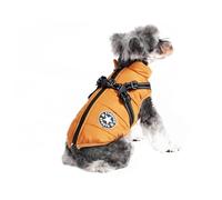 BT Bear Abrigos cálidos para perros, ropa impermeable para perros, chaleco cálido de invierno con arnés para cachorros pequeños (naranja, S)