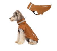 BT Bear Impermeable para perro, ajustable, impermeable, ligera, con tira reflectante, poncho para perros pequeños, marrón, talla S