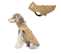 BT Bear Impermeable para perro, ajustable, impermeable, ligera, con tira reflectante, poncho para perros pequeños, color caqui, talla L