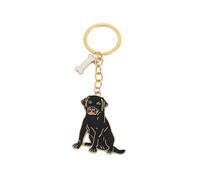 BT Bear Llavero para perro, etiqueta de identificación de perro, llavero de metal para bolso, Labrador negro, 10 cm