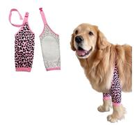 BT Bear Manga de recuperación de cirugía de perro para patas delanteras, protector de codo para evitar lamer heridas, codera, protector de articulaciones de cadera para perros (leopardo rosa, XL)