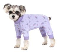 BT Bear Ropa para perros pequeños, pijama de algodón suave para cachorros, ropa de dormir para perros, ropa de cuatro patas para gatos y cachorros, color caramelo morado, talla M