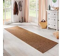 BT Carpet Nature Camino De Tejido Plano, Alfombra Polipropileno, Color marrón, 80 x 150