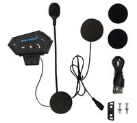 BT12 Intercomunicador Casco Moto con Comunicación Manos Libres y Función Ruido Reducción, Auriculares 5.0 Bluetooth Inalámbrico para Motocicleta, ATV, Bicicleta, Ciclismo, Esquí, Equitación, Escalada