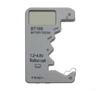 BT189 - Probador de batería ultra pequeño con pantalla digital LCD para baterías de botón AA AAA de 9 V y detección de banco de energía, naranja/negro/gris (gris)