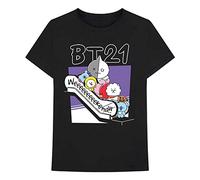 BT21 BTS Kpop - Camiseta unisex de algodón con cuello redondo y manga corta (fin de semana, negro, L), Negro -