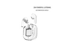 (BT30 Blanco) Auriculares Bluetooth inalámbricos transparentes con cancelación de ruido estéreo digitales