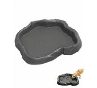 BTACGWP 1 Unidad Terrario Bebedero Reptiles Comedero para Tortugas Accesorio Antisalpicaduras Antideslizante Fácil de Limpiar (11 x 10,5 x 1,5 cm) (Grafito)