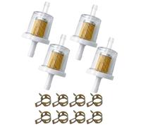 BTACGWP Filtro de Gasolina para Moto 4 Uds 8mm | Kit Universal con 8 Abrazaderas y Juntas Tóricas | Filtrado Constante Anti-Fugas para Scooter y Cortacésped