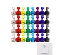 BTACGWP Imanes Pizarra Magnetica, 32 Piezas 8 Colores Transparentes, Mini Alfileres con Fuerte Adherencia, Organización Visual Limpia sin Marcas para Pizarra Blanca y Oficina