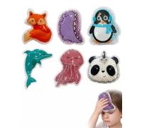 BTACGWP Parches Fríos 6 Ud., Almohadillas de Gel Animal, Compresa Frío y Calor Reutilizable. Se Adapta para Aliviar Contusiones, Ojos Cansados y Dolor Leve en Niños, Diseño Divertido.