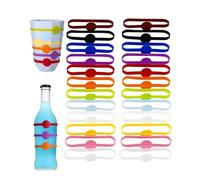 BTACGWP Set de 24 Marcadores de Copa de Vino de Silicona, Clips Reutilizables para Etiquetar, Ideales para Fiestas, Resistentes y Fáciles de Limpiar