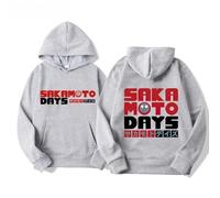 BTAISYDE Sudadera con Capucha Anime Sakamoto Days, Sudadera Unisex con Capucha Y Bolsillos, Estilo Harajuku (Grey,3XL)