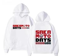 BTAISYDE Sudadera con Capucha Anime Sakamoto Days, Sudadera Unisex con Capucha Y Bolsillos, Estilo Harajuku (White,3XL)