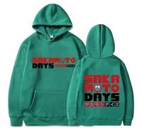 BTAISYDE Sudadera con Capucha Anime Sakamoto Days, Sudadera Unisex con Capucha Y Bolsillos, Estilo Harajuku (Green,3XL)