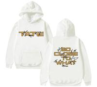 BTAISYDE Sudadera con Capucha Tate McRae Tour, Sudadera Unisex con Cuello Redondo, Bolsillos Laterales Y Estilo Informal (White,S)