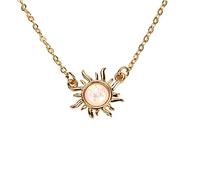 BTAKANPP Gargantilla para mujer, collar de ópalo de girasol, collar con colgante de cadena corta, collar pequeño, Talla única, Collar, No es una piedra preciosa