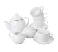 BTaT- Juego de té real, 4 tazas de té (8 onzas), tetera (32 onzas), juego de crema y azúcar, juego de té chino para adultos, servicio de té, tazas de té y platillo, juego de 4 tazas de té, juego de té