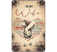 Btbaspa Divertido letrero de estaño con texto en inglés «To My Wife Sunflower When I Say I Love You More I Don'T Mean I Love You More Than - To My Wife Sunflower When I Say I Love You More Than