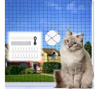 BTBHIHO Red para gatos de balcón de 6 x 3 m, resistente a mordeduras, para ventanas, de nailon, con bridas y ganchos, tornillos para balcones, terrazas y ventanas (negro)