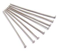 BTBTB Alfileres de Cabeza Plana, 200 unids/Bolsa 20 mm25 mm30 mm35 mm40 mm45 mm50 mm Alfileres de Cabeza Plana de Metal Alfileres de Ojo Agujas Accesorios for Hacer Joyas DIY(Rhodium,20mm)