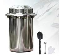 BTBTB Cápsula del Tiempo: contenedor Impermeable de Acero Inoxidable, Apto for enterrar. Incluye Accesorios de Almacenamiento. Medidas: 10 x 20 cm.