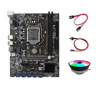 BTC B250C placa base de minería con ventilador de CPU RGB+cable de interruptor+cable SATA 12 PCIE a USB3.0 GPU ranura LGA1151 soporte DDR4