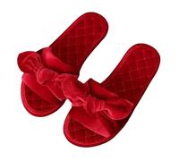 BTCHING Zapatillas novia Zapatillas Para Novios Zapatillas De Fiesta En Casa Pareja Zapatos Planos De Boda Para Mujeres Zapatillas De Regalo Para Mujeres-burgundywomen V -35-36