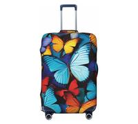 BTCOWZRV Collage Of Many Colorful Butterflies Print - Funda de equipaje a prueba de polvo, funda elástica para equipaje de viaje, protector de maleta, fundas de equipaje para equipaje de 18 a 32