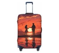 BTCOWZRV Funda de equipaje con estampado Love Sunset a prueba de polvo, funda elástica para equipaje de viaje, protector de maleta, fundas de equipaje para equipaje de 18 a 32 pulgadas, Negro, Large