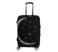 BTCOWZRV Funda para equipaje, diseño de luna creciente sobre fondo negro, lavable, antiarañazos, antisuciedad, para viajes, se adapta a cajuela de 18 a 32 pulgadas, Estilo:, L