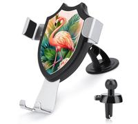 BTCOWZRV Soporte para teléfono de coche con diseño de flamenco tropical [ventosa y clip más fuertes mejorados] Soporte para teléfono celular para salpicadero, parabrisas y pared, soporte universal