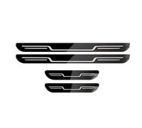 BTDLE Acero Inoxidable Pegatinas Umbral de Puerta de Coche Protector para Fuga (Y50) 1. Gen, 4 Piezas Antiarañazos Tira Protector de Pedal Antideslizante,A/Black Titanium Mirror