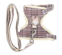 BTER Arnés para Gatos con Correa, fácil(Brown Plaid, 1.5cm (Suitable for 7-16 kg))